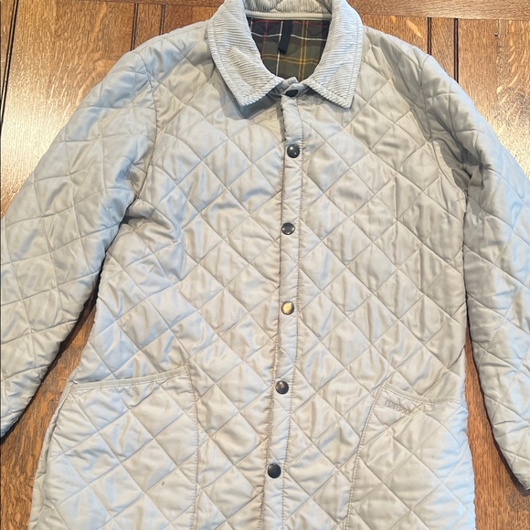 Barbour Jackets & Blazers - Vintage Barbour Quilted Beige Jacket with Corduroy Collar